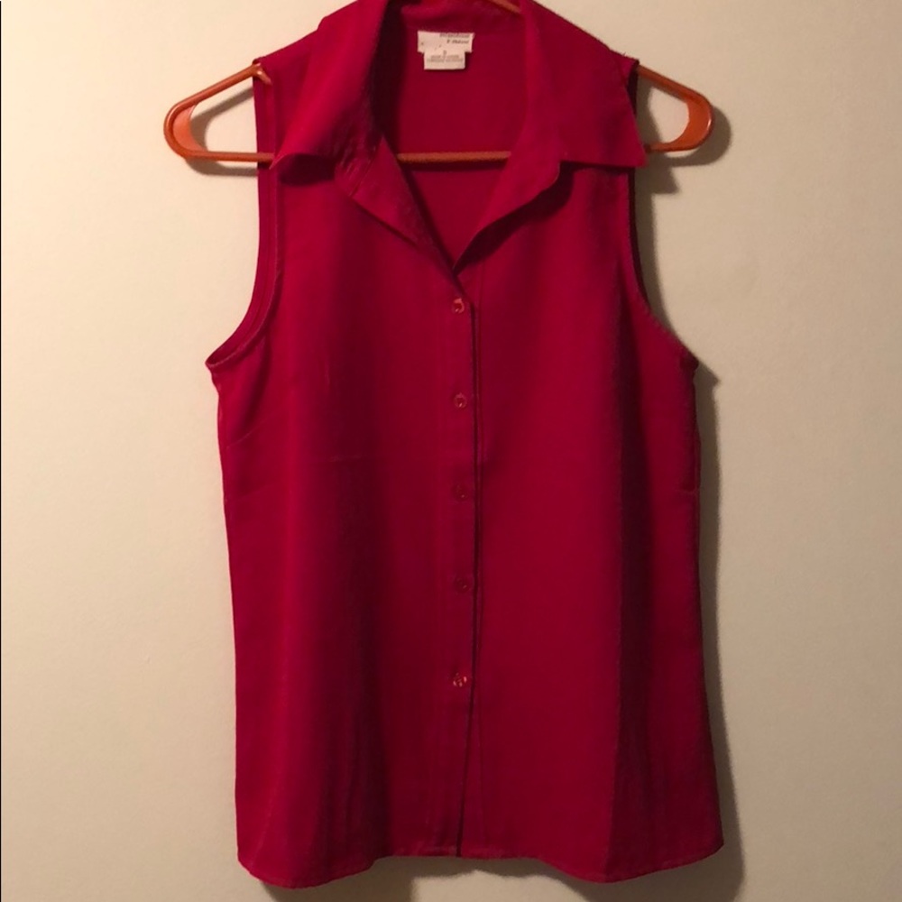 Sleeveless Button Down Blouse